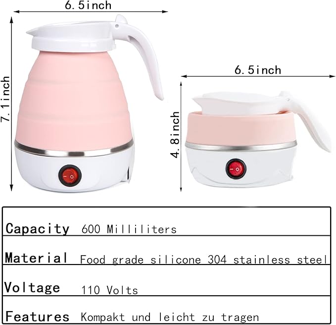 Portable Silicone Electric Kettle – Space-Saving & Fast Boil