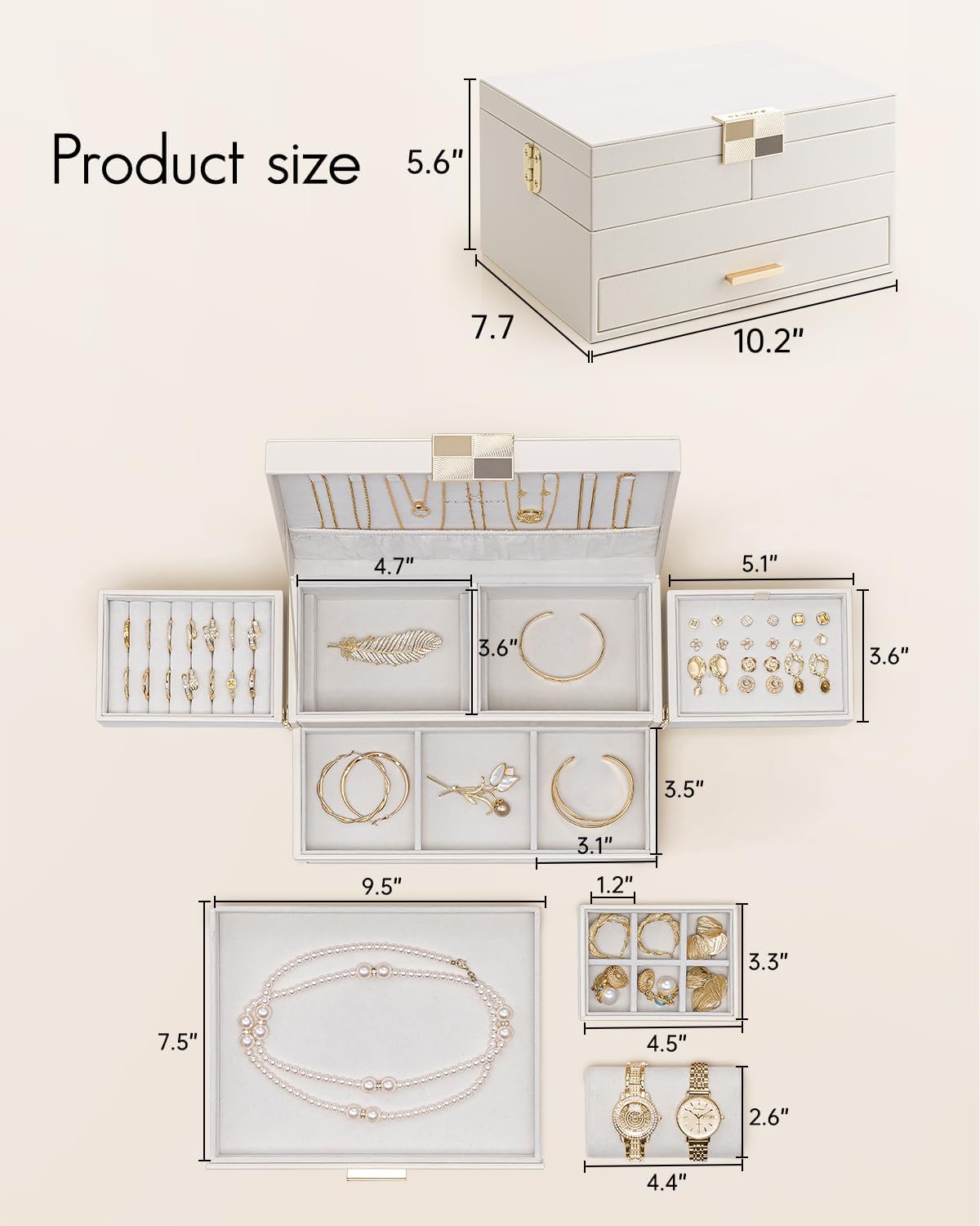 Vlando 3 Layer Jewelery Box