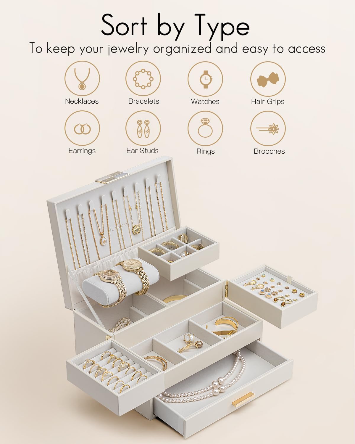 Vlando 3 Layer Jewelery Box