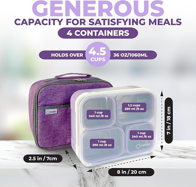 Stainless Steel Kids Bento Lunch-Box with Lunch Bag Ice Pack
