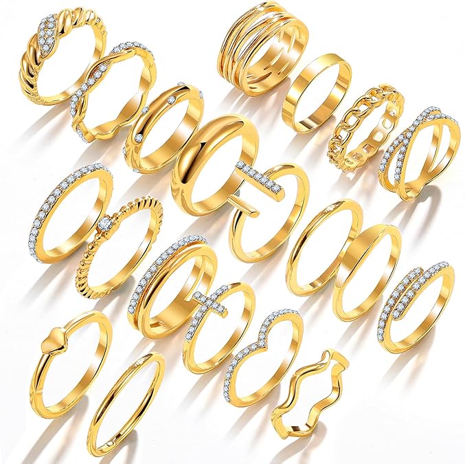 KISS WIFE Gold Knuckle Ring Set for Women – Trendy, Elegant & Stackable