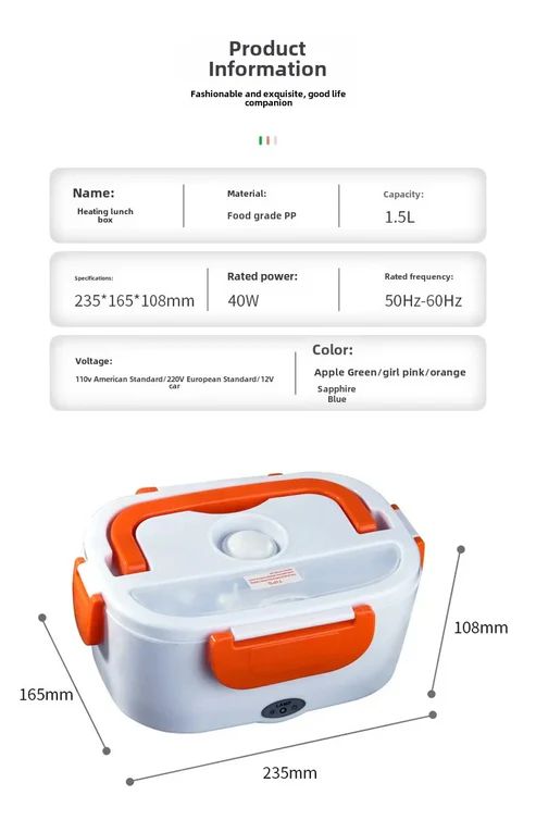 Electric Lunch Box – Portable Food Warmer & Heating Container for Office, Home & Travel | Fresh Hot Meals Anytime